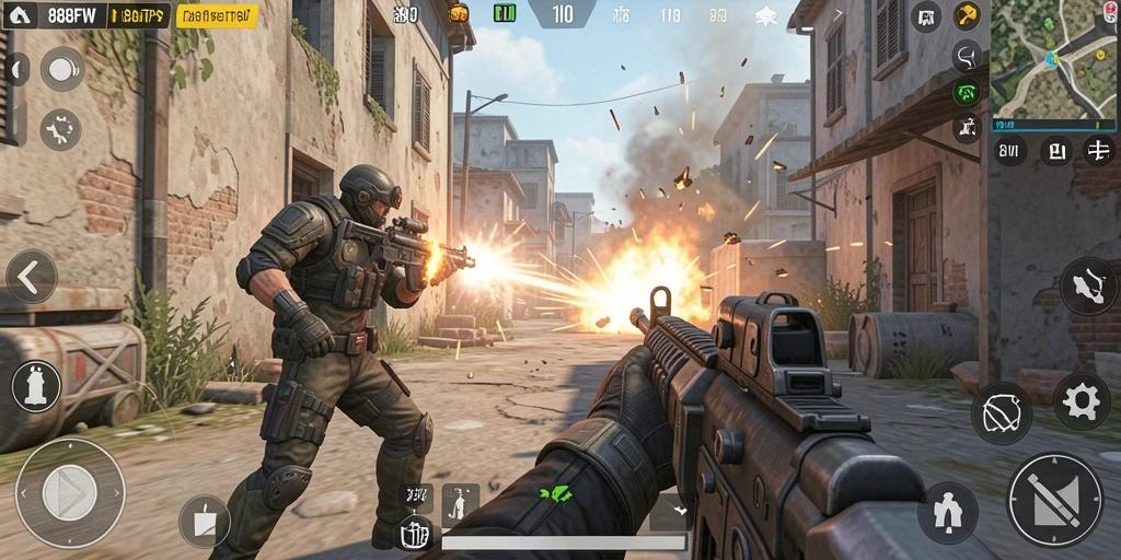 Tampilan gameplay seru dari 888FW dalam mode TPS.