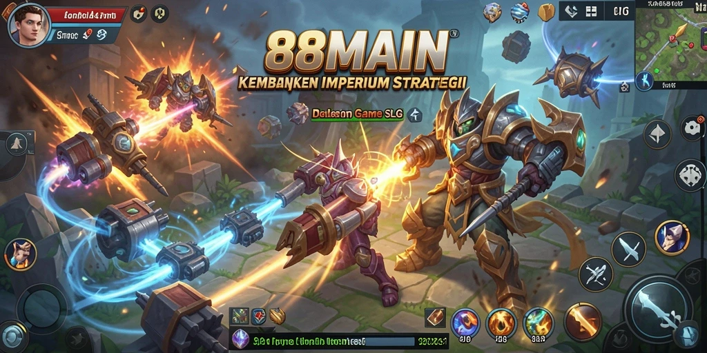 Gameplay seru dalam 88MAIN yang menampilkan strategi perang.