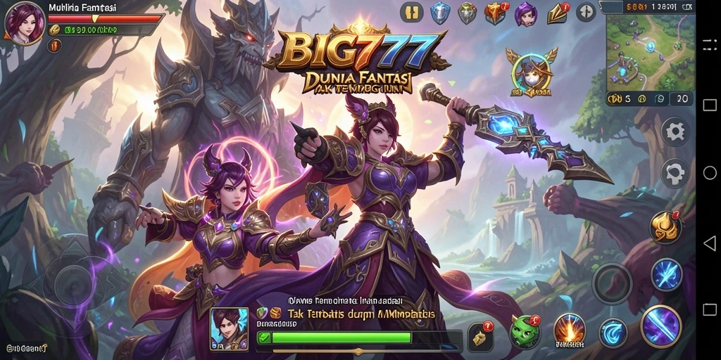Tampilan gameplay <strong>BIG777</strong> yang epik dengan pertempuran seru dan petualangan mendebarkan.