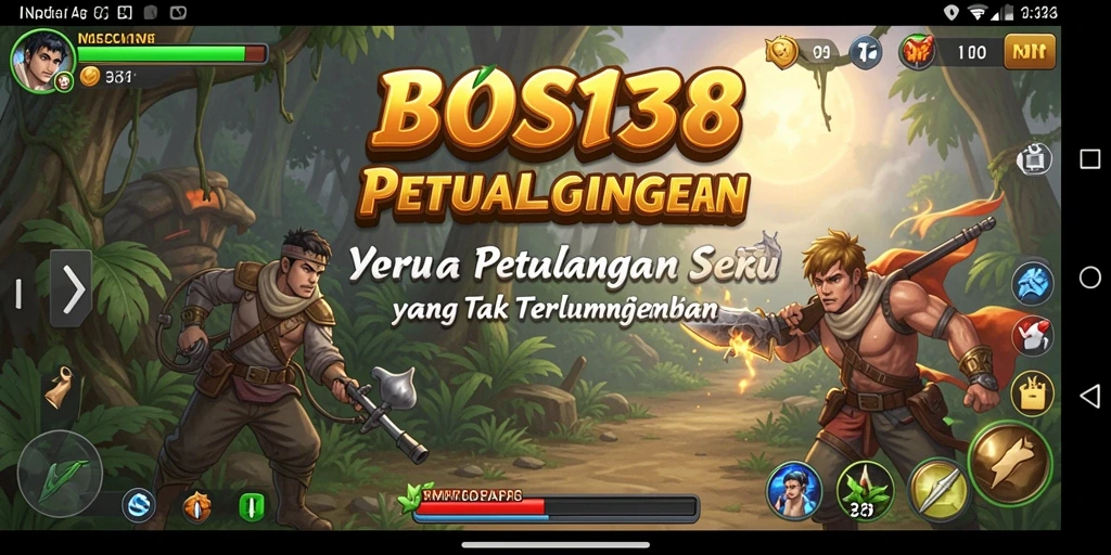 Screenshot menunjukkan pemain menjelajahi daerah petualangan yang menakjubkan.