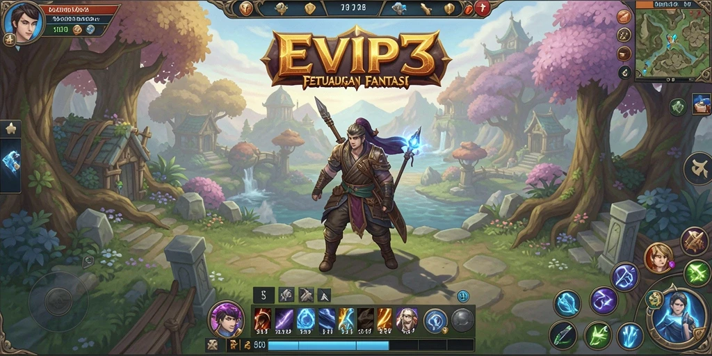 Tampilan layak saat bermain EVIP3, dunia MMORPG yang mengesankan.