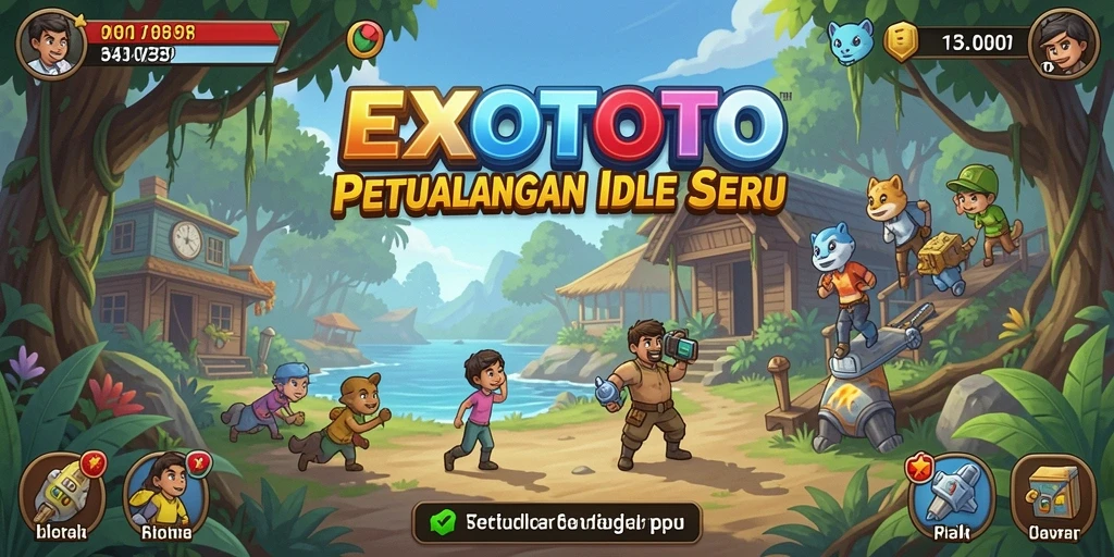 Tampilan screenshot yang menggambarkan gameplay santai EXOTOTO.