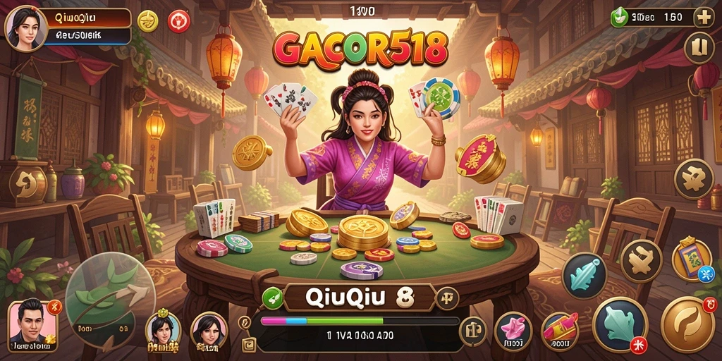 Tampilan seru gameplay QiuQiu di GACOR518.