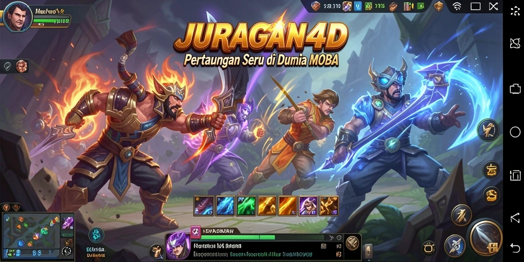 Gameplay seru dengan aksi pertarungan antar tim di JURAGAN4D.