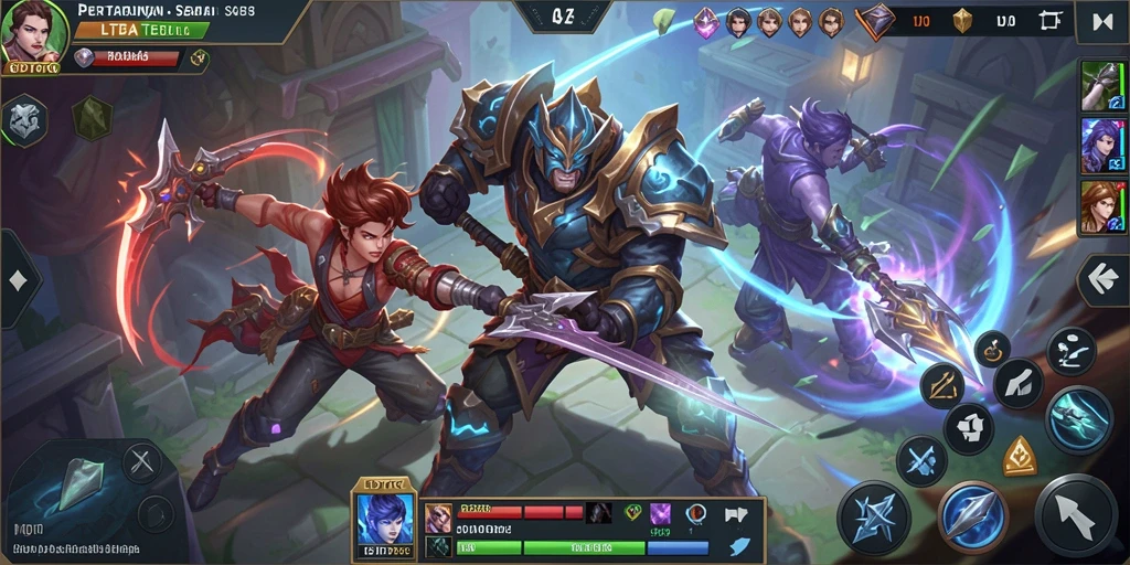 Gameplay LTDTOTO menampilkan strategi tim dan pertarungan yang mendebarkan.