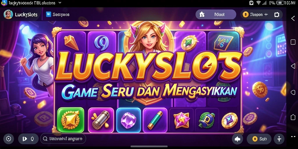 Screenshot dari gameplay seru LUCKYSLOTS dengan grafis menarik.
