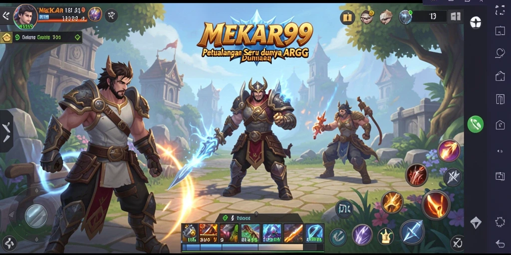 Screenshot gameplay MEKAR99 menampilkan pertarungan seru terhadap monster.