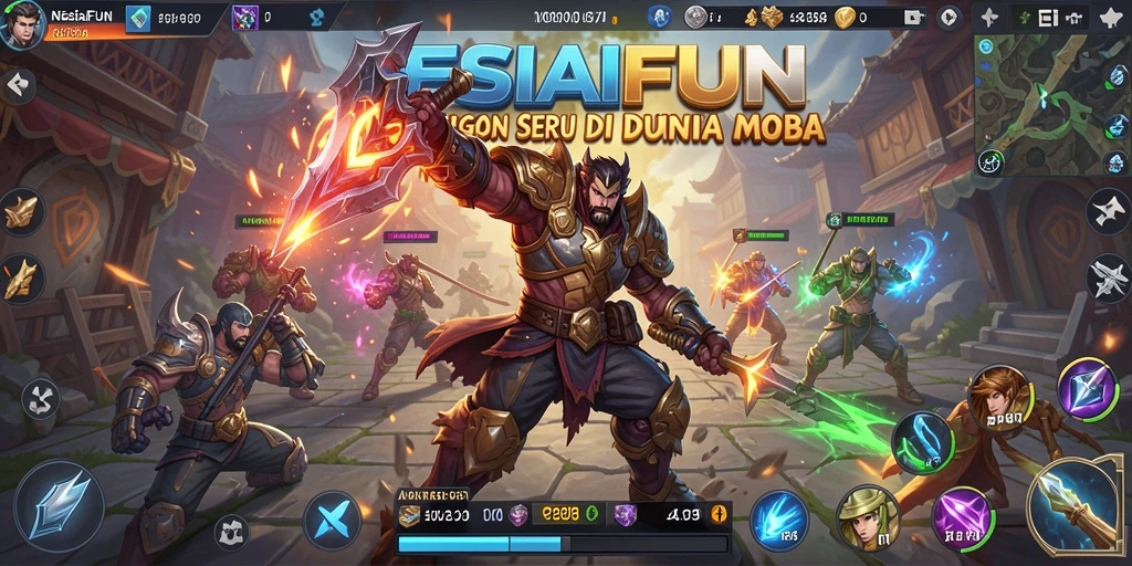 Tampilan seru gameplay MOBA di NESIAFUN dengan aksi intens.