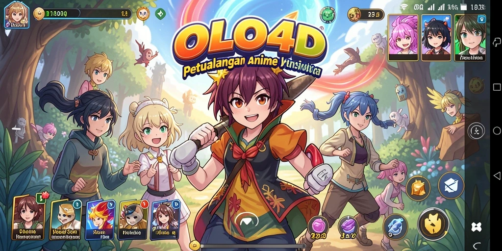 Screenshot gameplay OLLO4D yang menampilkan aksi pertarungan karakter Anime.