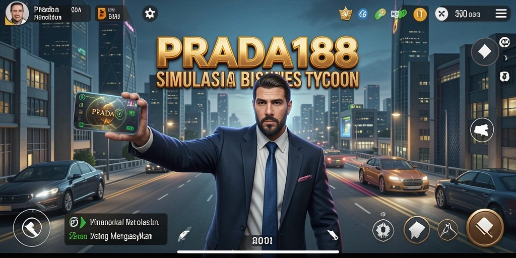 Tangkapan layar gameplay PRADA188 yang menampilkan simulasi bisnis yang mendalam.