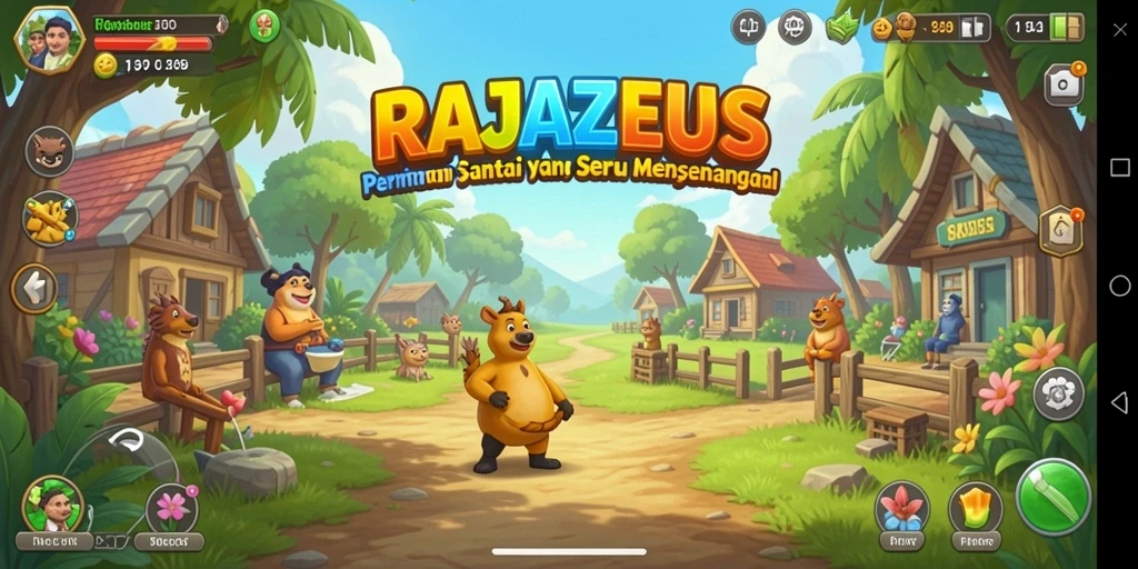 Tampilan menarik dari gameplay RAJAZEUS yang penuh warna.