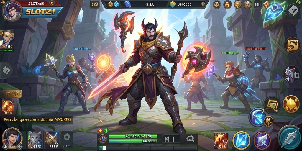 Tampilan menakjubkan dari gameplay MMORPG di SLOT21.