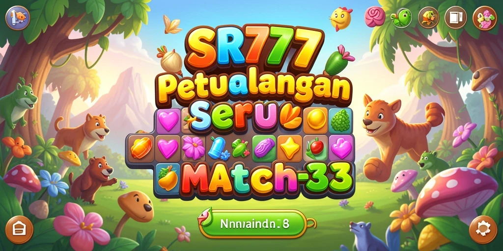 Screenshot gameplay SR777 menunjukkan aksi seru di dunia Match-3.