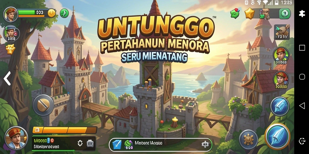 Tampilan gameplay menara pertahanan seru dan strategis di UNTUNGGO.