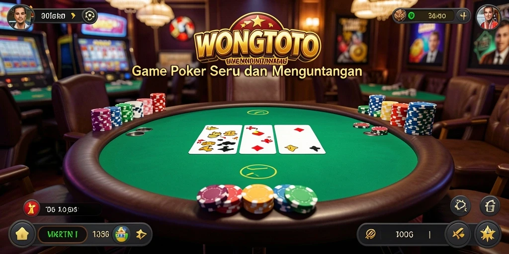 Tampilan seru dari gameplay poker di WONGTOTO.