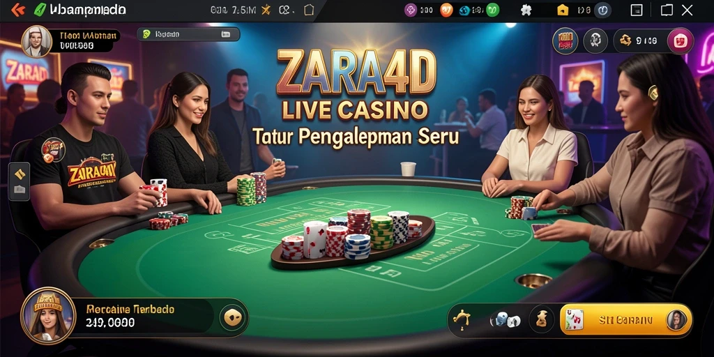 Screenshot ZARA4D menampilkan gameplay Live Casino yang menegangkan.